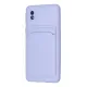 Samsung Galaxy A01 Core Kılıf Kelvin Kartvizitli Silikon - Lila