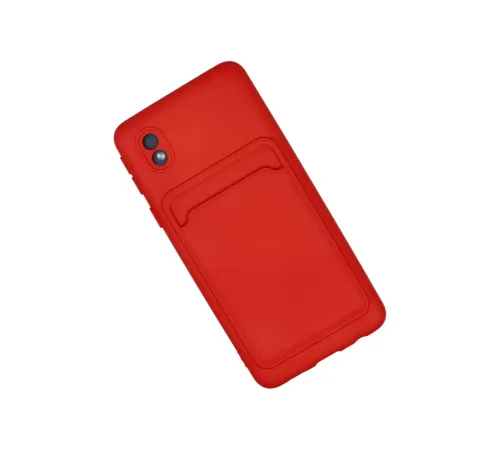 Samsung Galaxy A01 Core Kılıf Kelvin Kartvizitli Silikon - Kırmızı