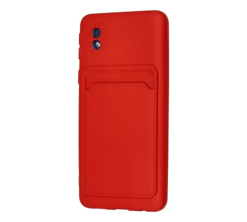 Samsung Galaxy A01 Core Kılıf Kelvin Kartvizitli Silikon - Kırmızı