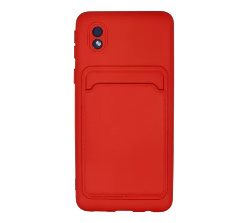 Samsung Galaxy A01 Core Kılıf Kelvin Kartvizitli Silikon - Kırmızı