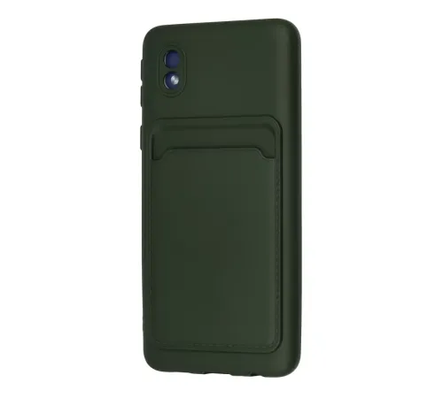 Samsung Galaxy A01 Core Kılıf Kelvin Kartvizitli Silikon - Koyu Yeşil