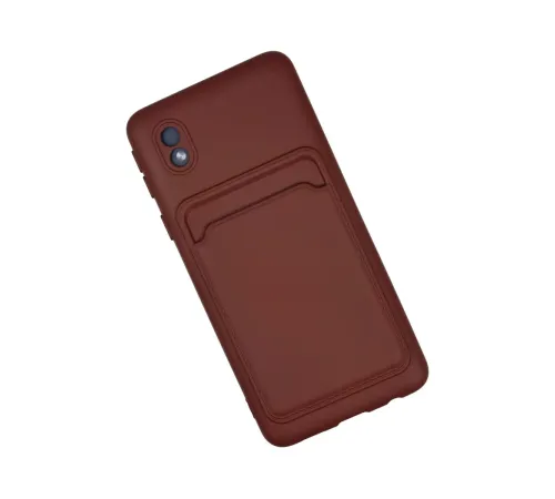 Samsung Galaxy A01 Core Kılıf Kelvin Kartvizitli Silikon - Bordo