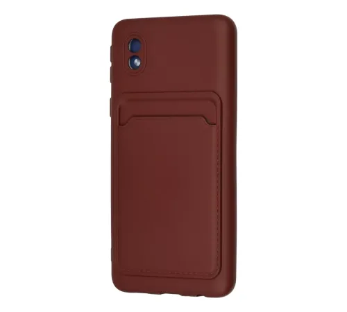 Samsung Galaxy A01 Core Kılıf Kelvin Kartvizitli Silikon - Bordo