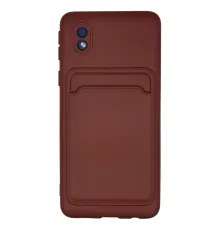 Samsung Galaxy A01 Core Kılıf Kelvin Kartvizitli Silikon - Bordo