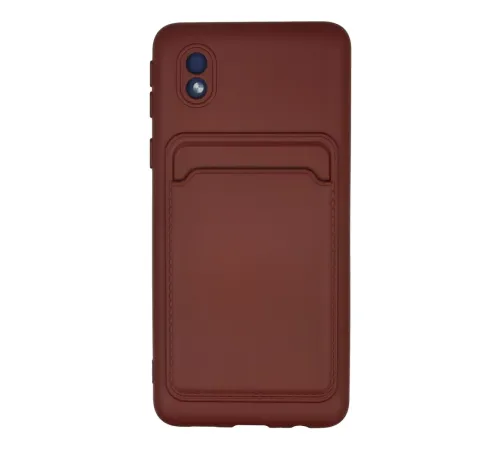 Samsung Galaxy A01 Core Kılıf Kelvin Kartvizitli Silikon - Bordo