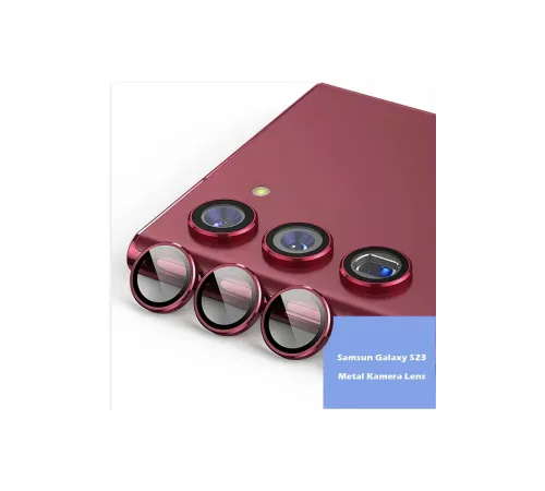 Samsung Galaxy S23 Metal Kamera Lens - Kırmızı