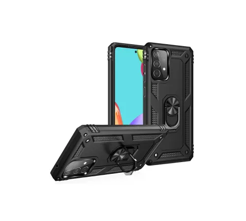 Samsung Galaxy A33 5G Kılıf Sofya Yüzüklü Silikon Kapak - Siyah