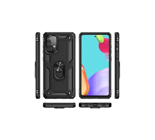 Samsung Galaxy A33 5G Kılıf Sofya Yüzüklü Silikon Kapak - Siyah