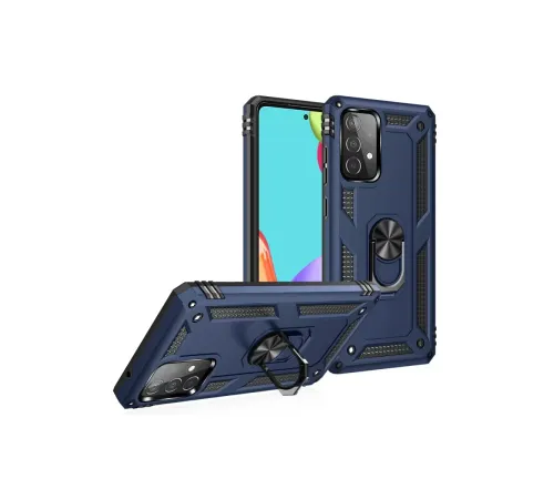 Samsung Galaxy A33 5G Kılıf Sofya Yüzüklü Silikon Kapak - Lacivert
