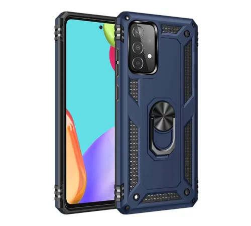 Samsung Galaxy A33 5G Kılıf Sofya Yüzüklü Silikon Kapak - Lacivert