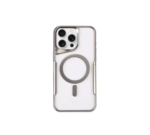 Apple iPhone 14 Pro Max Kılıf Boyi Magsafe Silikon Kapak - Gümüş