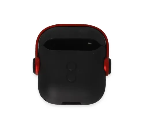 Apple Airpods 2 (2.nesil) Cool Kılıf - Siyah-Kırmızı