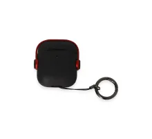 Apple Airpods 2 (2.nesil) Cool Kılıf - Siyah-Kırmızı