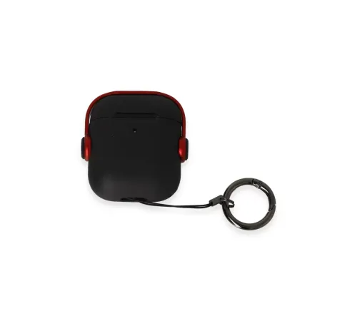 Apple Airpods 2 (2.nesil) Cool Kılıf - Siyah-Kırmızı