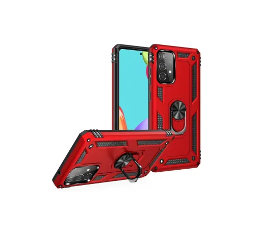 Samsung Galaxy A33 5G Kılıf Sofya Yüzüklü Silikon Kapak - Kırmızı