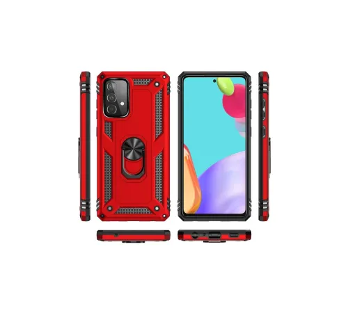 Samsung Galaxy A33 5G Kılıf Sofya Yüzüklü Silikon Kapak - Kırmızı