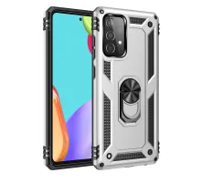 Samsung Galaxy A33 5G Kılıf Sofya Yüzüklü Silikon Kapak - Gümüş