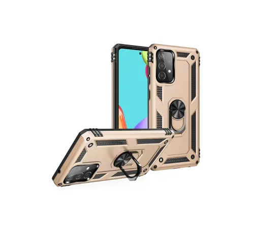 Samsung Galaxy A33 5G Kılıf Sofya Yüzüklü Silikon Kapak - Gold