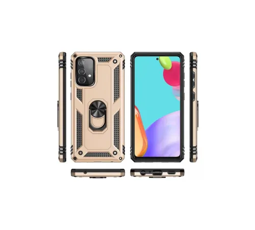 Samsung Galaxy A33 5G Kılıf Sofya Yüzüklü Silikon Kapak - Gold
