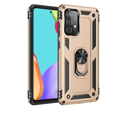 Samsung Galaxy A33 5G Kılıf Sofya Yüzüklü Silikon Kapak - Gold