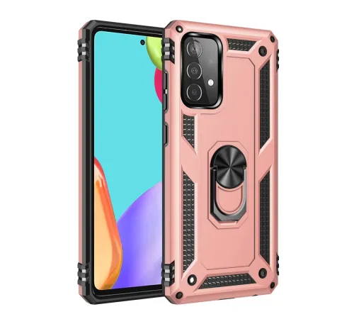 Samsung Galaxy A33 5G Kılıf Sofya Yüzüklü Silikon Kapak - Rose