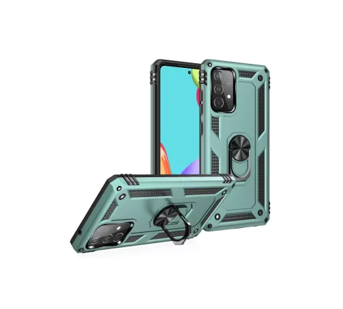 Samsung Galaxy A33 5G Kılıf Sofya Yüzüklü Silikon Kapak - Yeşil