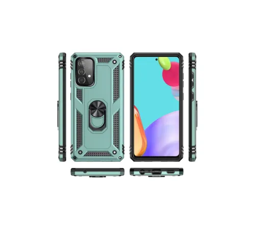 Samsung Galaxy A33 5G Kılıf Sofya Yüzüklü Silikon Kapak - Yeşil