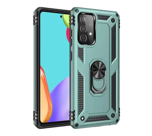 Samsung Galaxy A33 5G Kılıf Sofya Yüzüklü Silikon Kapak - Yeşil
