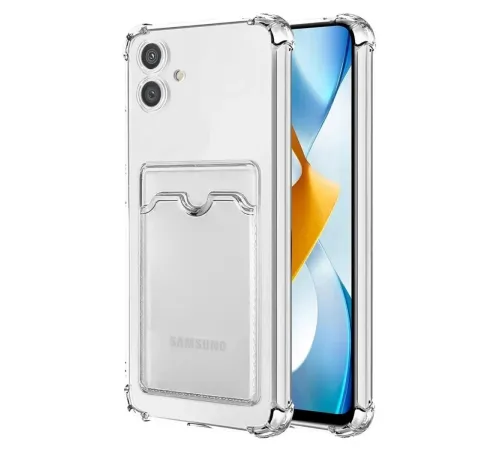 Samsung Galaxy A05 Kılıf Kart Şeffaf Silikon - Şeffaf