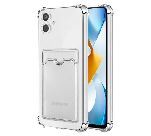 Samsung Galaxy A05 Kılıf Kart Şeffaf Silikon - Şeffaf