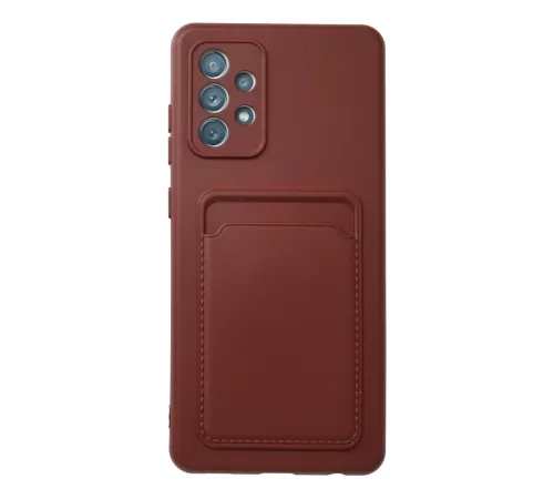 Samsung Galaxy A72 Kılıf Kelvin Kartvizitli Silikon - Bordo