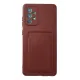 Samsung Galaxy A72 Kılıf Kelvin Kartvizitli Silikon - Bordo