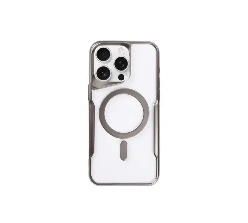 Apple iPhone 15 Pro Max Kılıf Boyi Magsafe Silikon Kapak - Titan Gri
