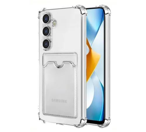 Samsung Galaxy S24 Kılıf Kart Şeffaf Silikon - Şeffaf