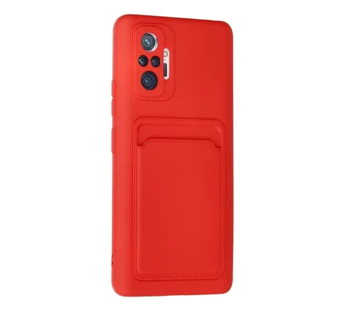 Xiaomi Redmi Note 10 Pro Kılıf Kelvin Kartvizitli Silikon - Kırmızı