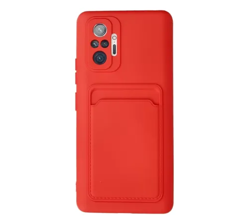 Xiaomi Redmi Note 10 Pro Kılıf Kelvin Kartvizitli Silikon - Kırmızı