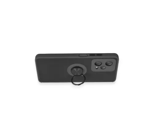 Xiaomi Redmi Note 12 5G Kılıf Montreal Yüzüklü Silikon Kapak - Siyah