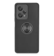 Xiaomi Redmi Note 12 5G Kılıf Montreal Yüzüklü Silikon Kapak - Siyah