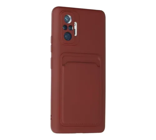 Xiaomi Redmi Note 10 Pro Kılıf Kelvin Kartvizitli Silikon - Bordo