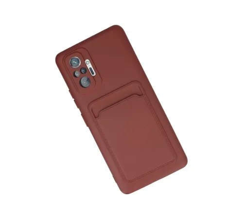 Xiaomi Redmi Note 10 Pro Kılıf Kelvin Kartvizitli Silikon - Bordo