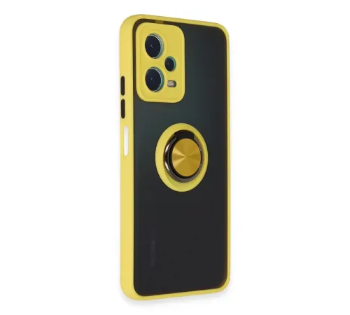 Xiaomi Redmi Note 12 5G Kılıf Montreal Yüzüklü Silikon Kapak - Sarı