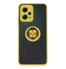 Xiaomi Redmi Note 12 5G Kılıf Montreal Yüzüklü Silikon Kapak - Sarı