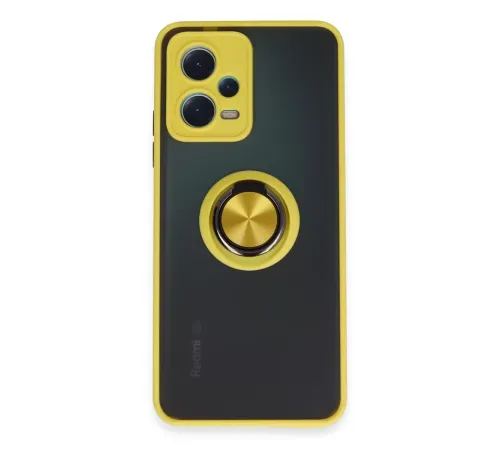 Xiaomi Redmi Note 12 5G Kılıf Montreal Yüzüklü Silikon Kapak - Sarı