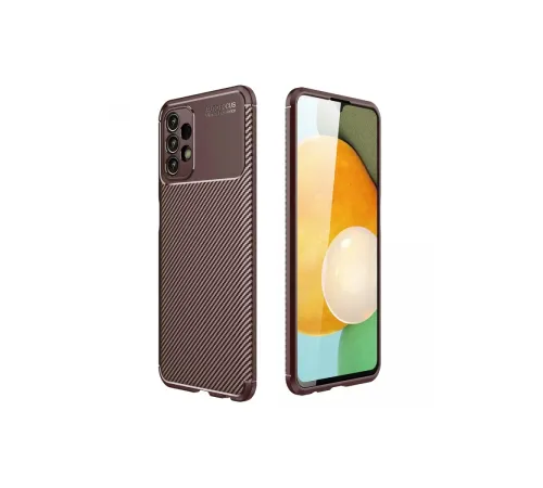 Samsung Galaxy A13 4G Kılıf Auto Focus Karbon Kapak - Kahverengi