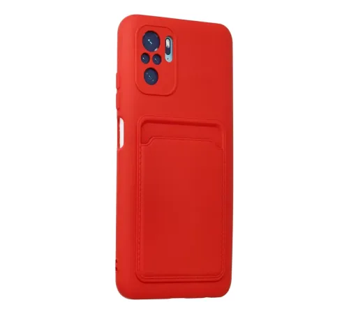 Xiaomi Redmi Note 10S Kılıf Kelvin Kartvizitli Silikon - Kırmızı