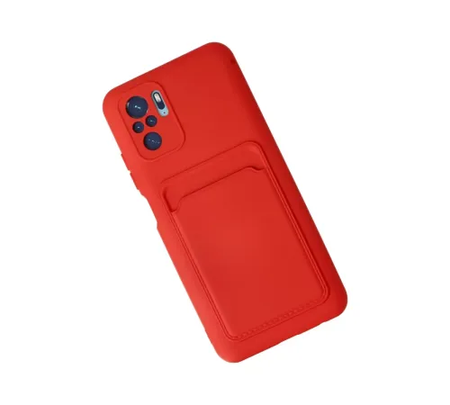 Xiaomi Redmi Note 10S Kılıf Kelvin Kartvizitli Silikon - Kırmızı