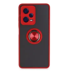 Xiaomi Redmi Note 12 5G Kılıf Montreal Yüzüklü Silikon Kapak - Kırmızı