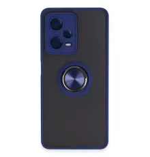 Xiaomi Redmi Note 12 5G Kılıf Montreal Yüzüklü Silikon Kapak - Lacivert