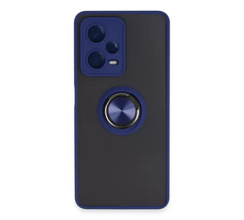 Xiaomi Redmi Note 12 5G Kılıf Montreal Yüzüklü Silikon Kapak - Lacivert