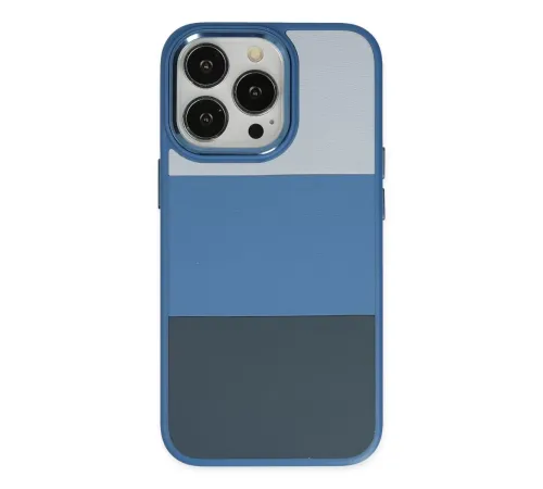 Apple iPhone 14 Pro Max Kılıf King Kapak - Açık Mavi-Lacivert